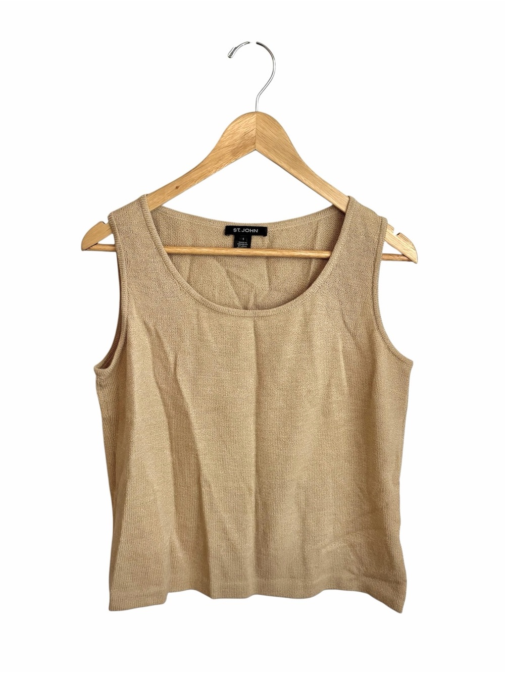 St. John Wool Blend Tan Sweater Tank Top